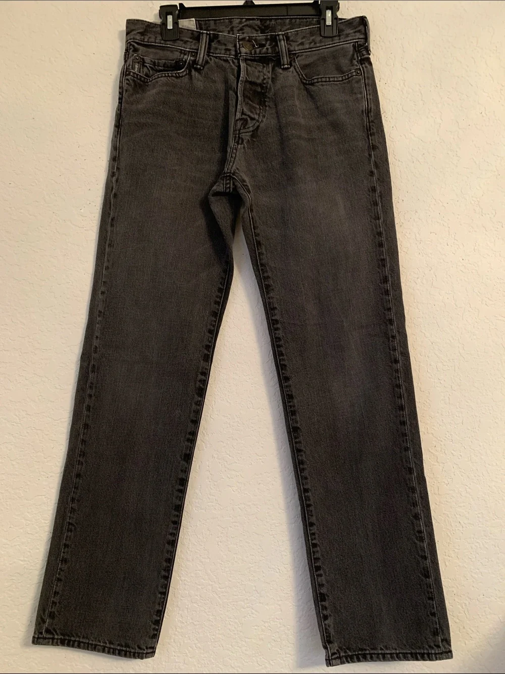 Abercrombie &Fitch Men's Slim Straight Black Jeans Zip Buttons Size 30/32